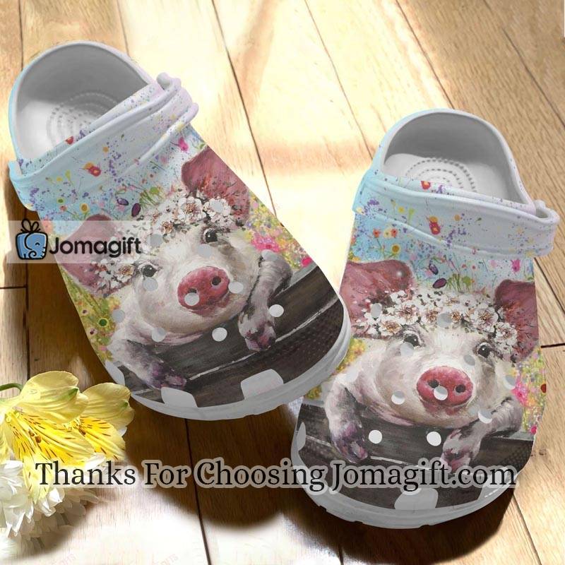 Trendy-Cute-Pig-And-Wild-Flowers-Crocs-Gift-1