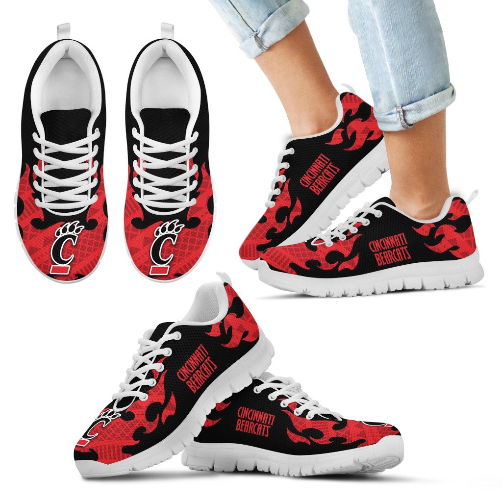 Tribal-Flames-Pattern-Cincinnati-Bearcats-Sneakers-1
