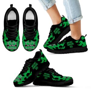 Tribal Flames Pattern Marshall Thundering Herd Sneakers