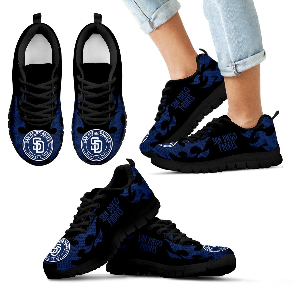 Tribal Flames Pattern San Diego Padres Sneakers Tribal Flames Pattern San Diego Padres Sneakers
