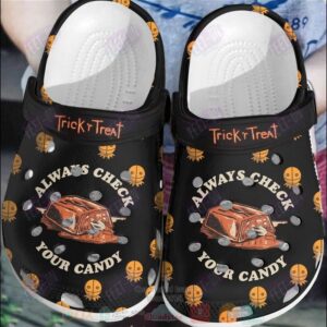 Trick ‘R Treat Always Check Your Candy Black Crocband Crocs Clog Shoes