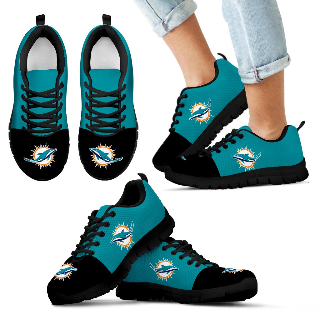 Two Colors Aparted Miami Dolphins Sneakers Two Colors Aparted Miami Dolphins Sneakers