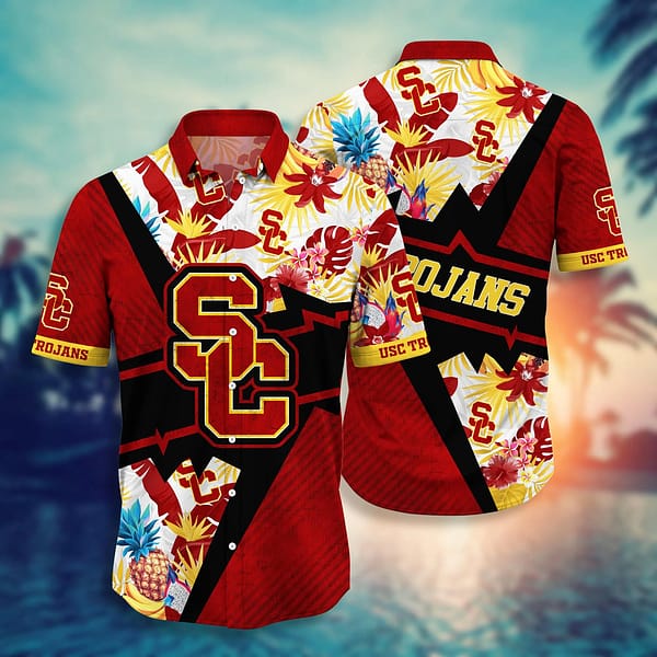 USC Trojans Tropical Pineapple Aloha Hawaiian Shirt USC Trojans Tropical Pineapple Aloha Hawaiian Shirt