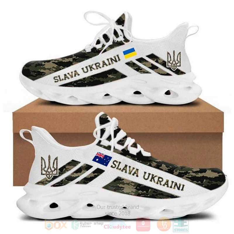 Ukraine Flag Australia Flag Slava Ukraini Camo Clunky Max Soul Shoes Ukraine Flag Australia Flag Slava Ukraini Camo Clunky Max Soul Shoes