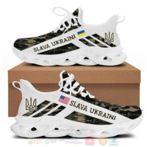 Ukraine Flag Usa Flag Slava Ukraini Camo Clunky Max Soul Shoes