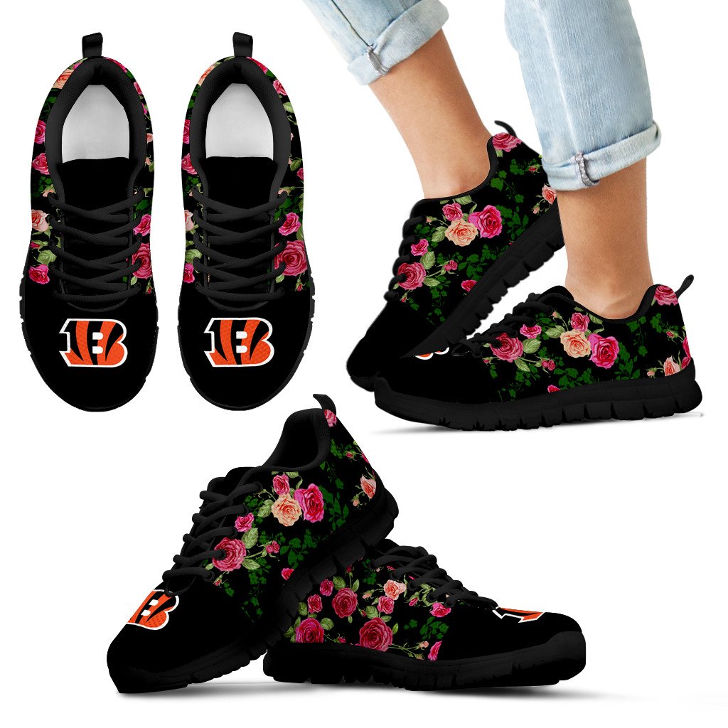 Vintage Floral Cincinnati Bengals Sneakers Vintage Floral Cincinnati Bengals Sneakers