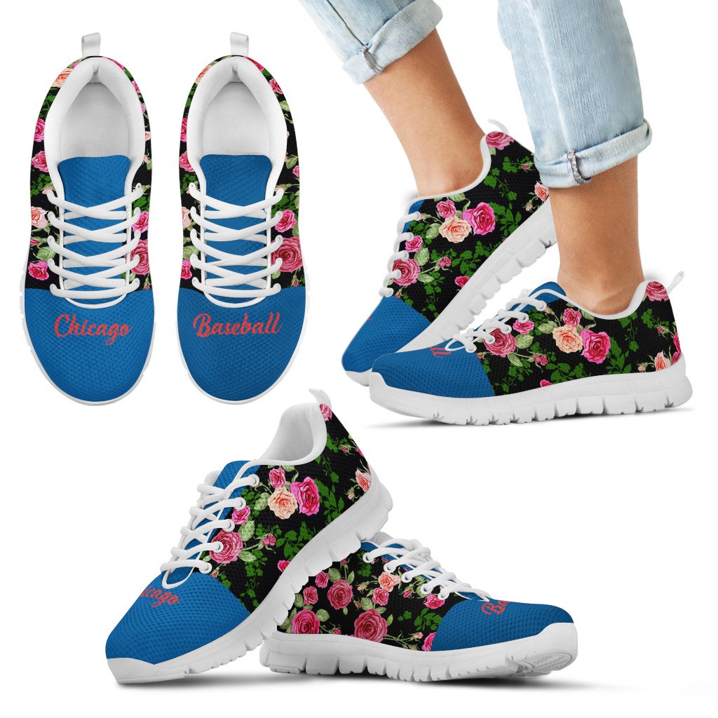 Vintage-Floral-Name-Chicago-Cubs-Sneakers-1