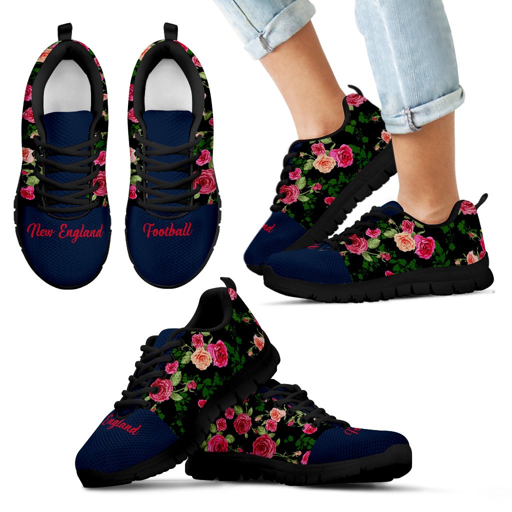 Vintage Floral Name New England Patriots Sneakers Vintage Floral Name New England Patriots Sneakers