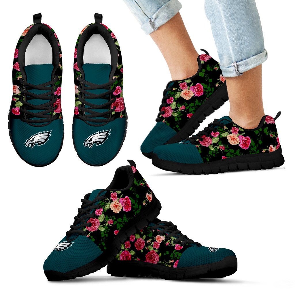 Vintage Floral Philadelphia Eagles Sneakers Vintage Floral Philadelphia Eagles Sneakers