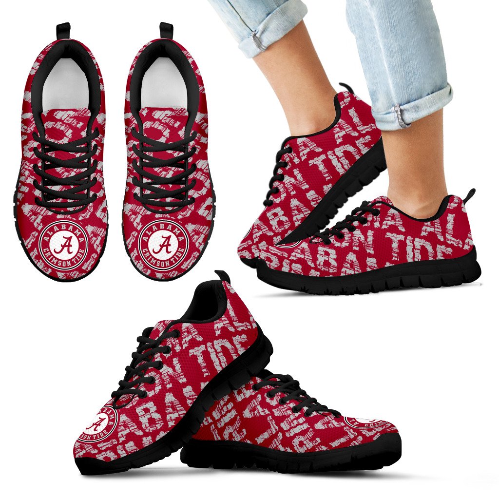 Vintage Logo Beautiful Alabama Crimson Tide Sneakers V2 Vintage Logo Beautiful Alabama Crimson Tide Sneakers V2