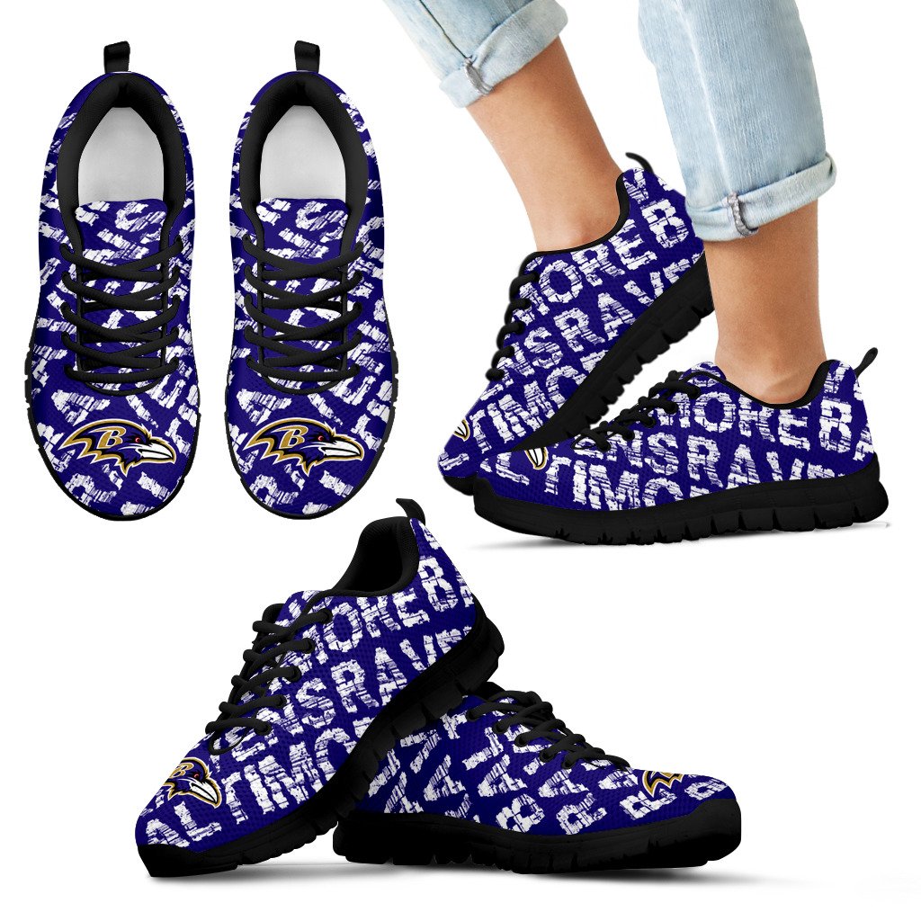 Vintage Logo Beautiful Baltimore Ravens Sneakers V1 Vintage Logo Beautiful Baltimore Ravens Sneakers V1