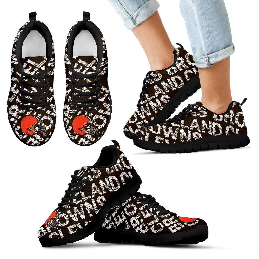 Vintage Logo Beautiful Cleveland Browns Sneakers V1 Vintage Logo Beautiful Cleveland Browns Sneakers V1