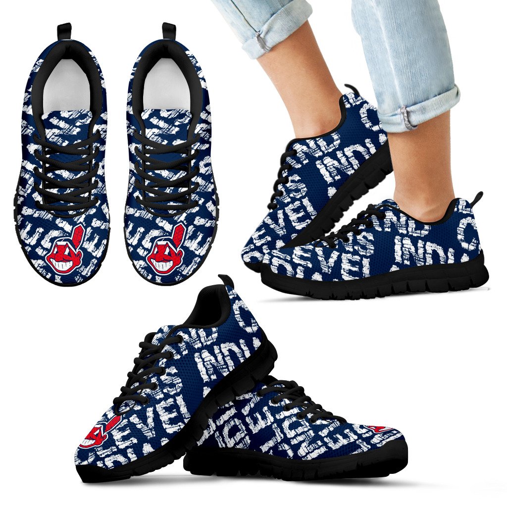 Vintage Logo Beautiful Cleveland Indians Sneakers V1 Vintage Logo Beautiful Cleveland Indians Sneakers V1