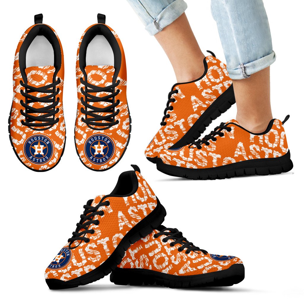Vintage Logo Beautiful Houston Astros Sneakers V1 Vintage Logo Beautiful Houston Astros Sneakers V1