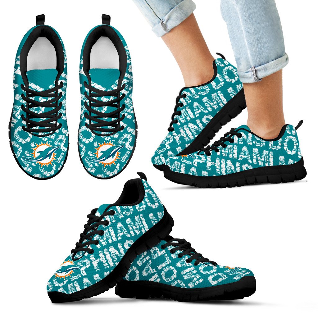 Vintage Logo Beautiful Miami Dolphins Sneakers V1 Vintage Logo Beautiful Miami Dolphins Sneakers V1
