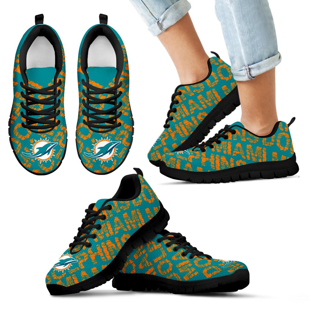 Vintage Logo Beautiful Miami Dolphins Sneakers V2 Vintage Logo Beautiful Miami Dolphins Sneakers V2