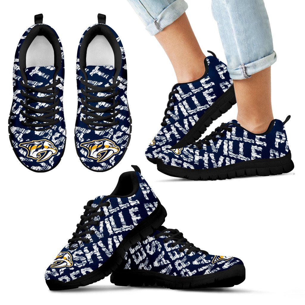 Vintage Logo Beautiful Nashville Predators Sneakers V1 Vintage Logo Beautiful Nashville Predators Sneakers V1
