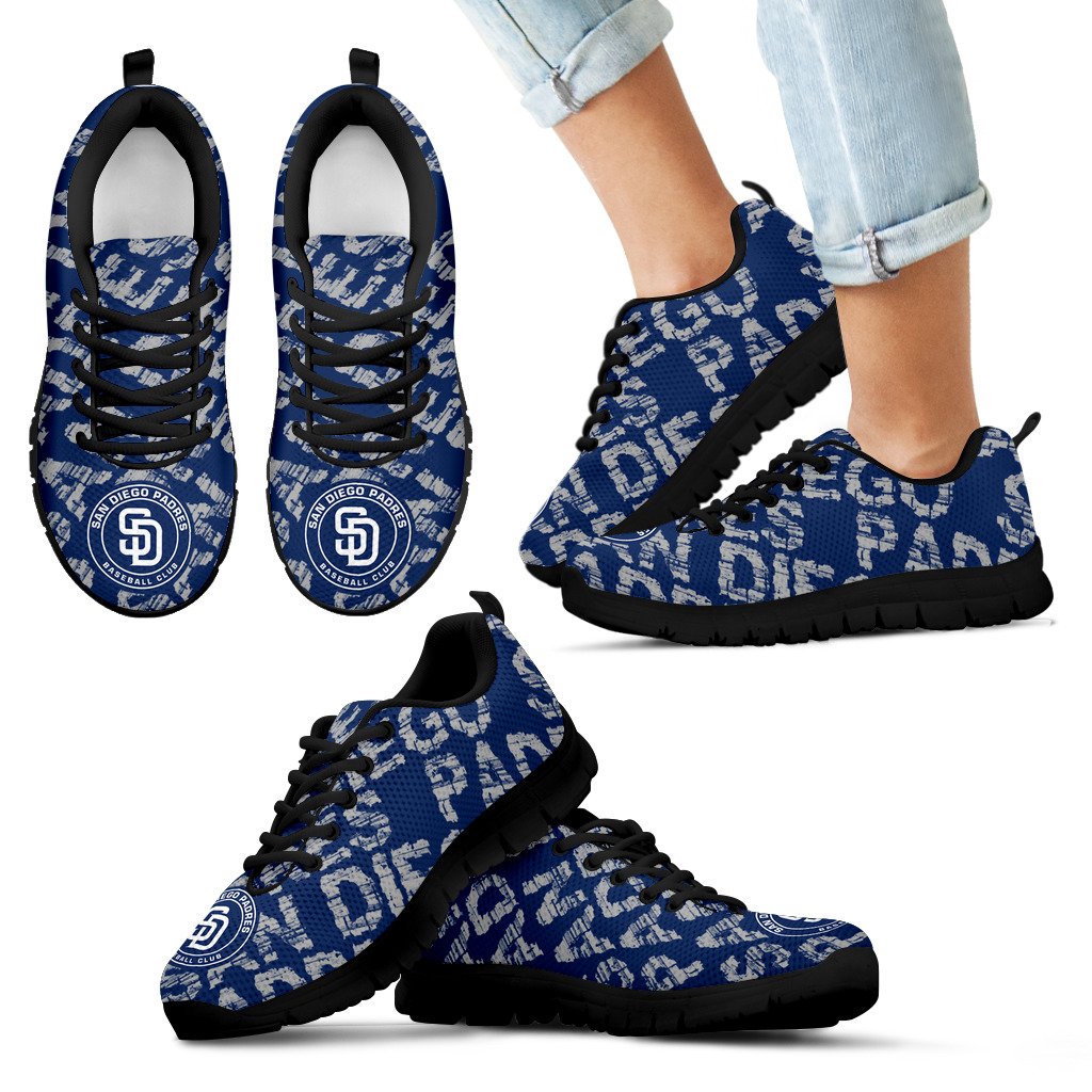 Vintage Logo Beautiful San Diego Padres Sneakers V2 Vintage Logo Beautiful San Diego Padres Sneakers V2