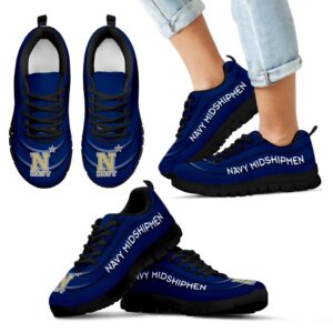 Wave Red Floating Pattern Navy Midshipmen Sneakers