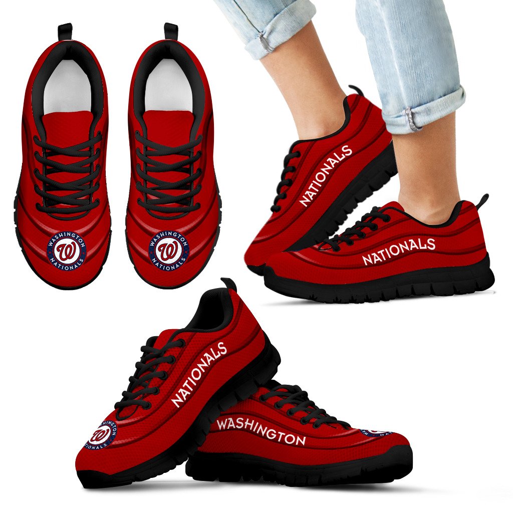 Wave Red Floating Pattern Washington Nationals Sneakers Wave Red Floating Pattern Washington Nationals Sneakers