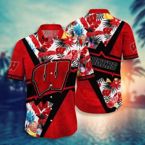 Wisconsin Badgers Tropical Pineapple Hawaiian Shirt