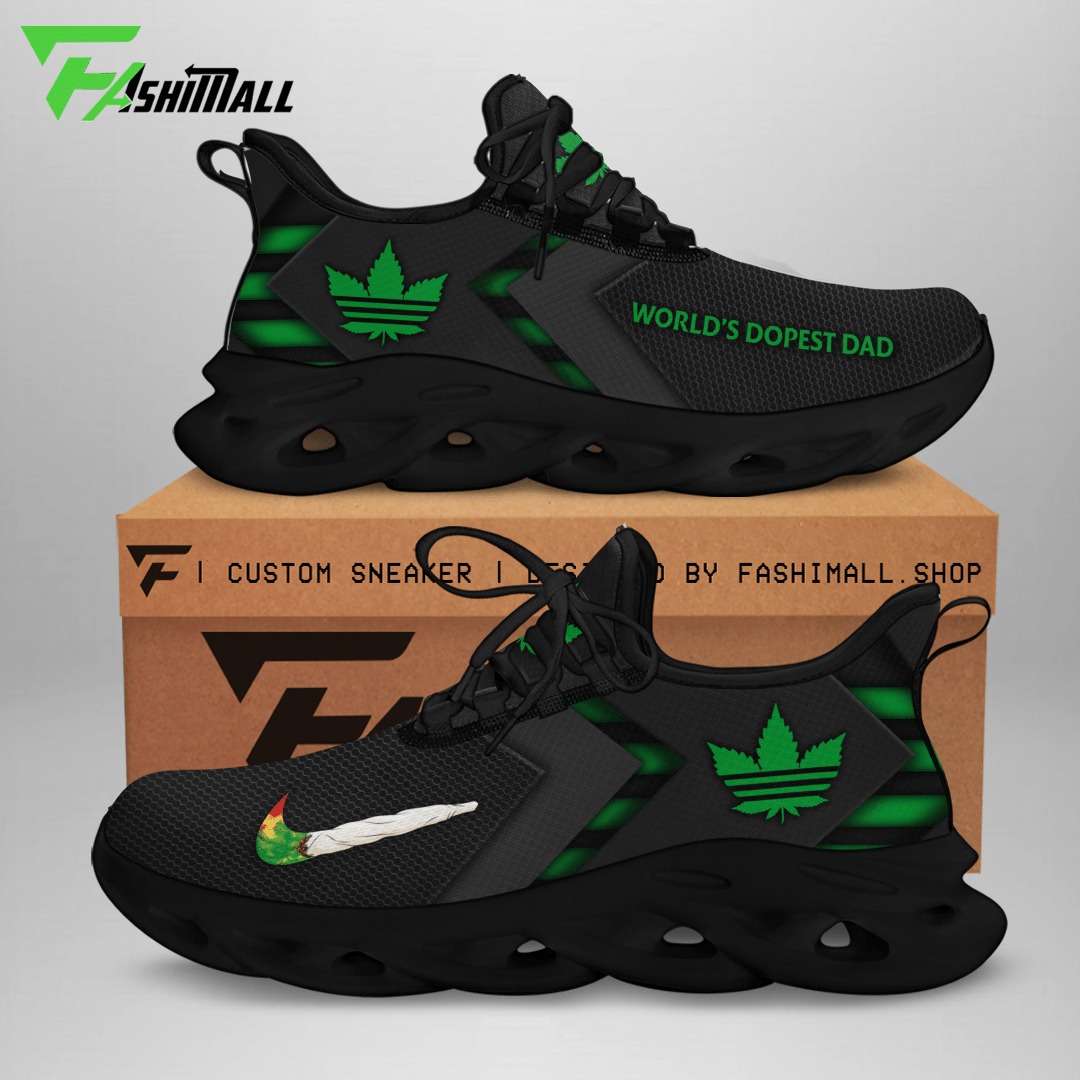 Worlds Dopest Dad Weed Nike Clunky Max Soul Shoes Worlds Dopest Dad Weed Nike Clunky Max Soul Shoes