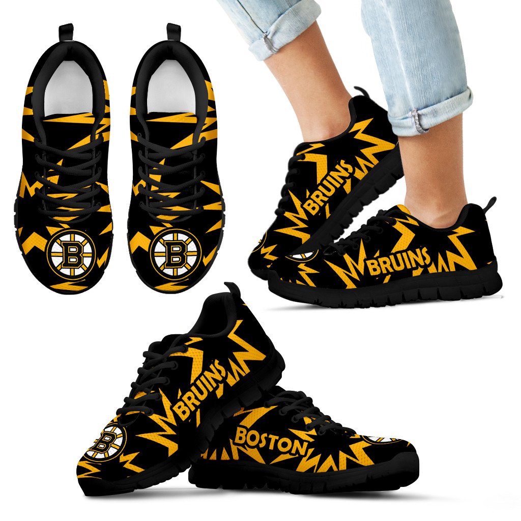 Zig Zag Circle Dizzy Excellent Nice Logo Boston Bruins Sneakers Zig Zag Circle Dizzy Excellent Nice Logo Boston Bruins Sneakers
