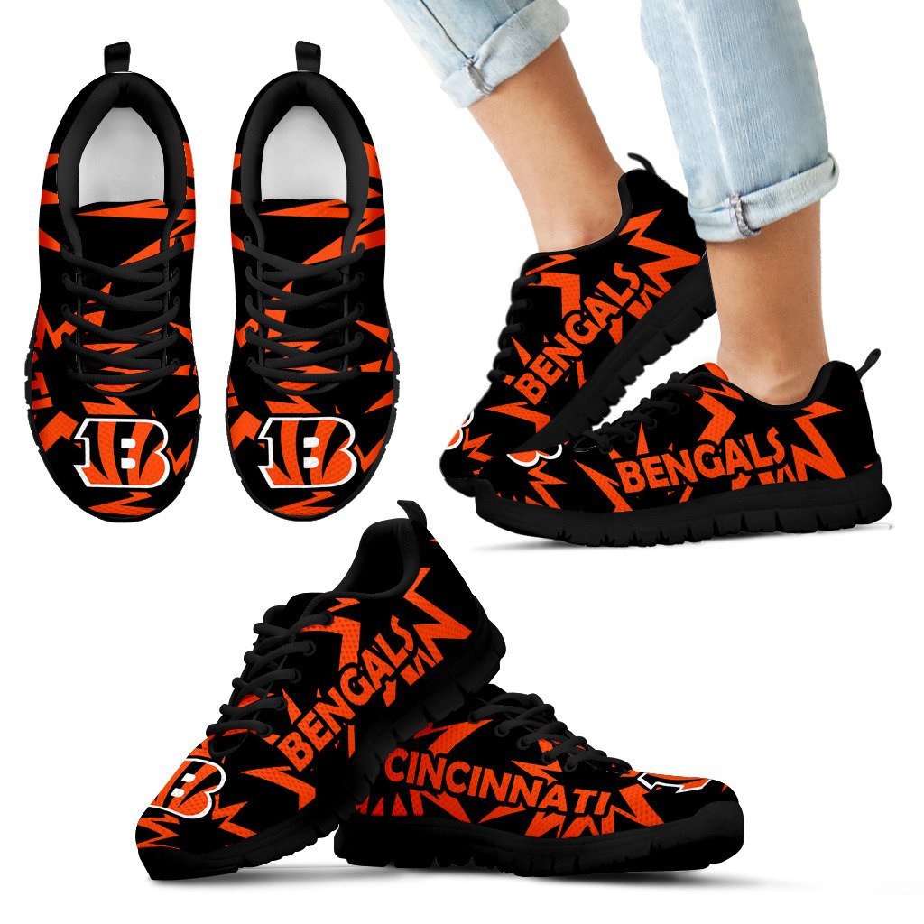 Zig Zag Circle Dizzy Excellent Nice Logo Cincinnati Bengals Sneakers Zig Zag Circle Dizzy Excellent Nice Logo Cincinnati Bengals Sneakers