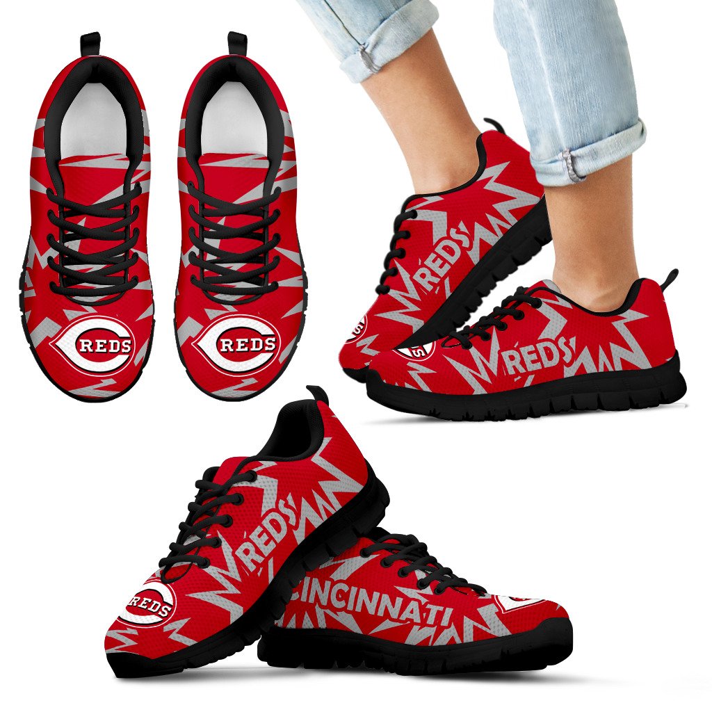 Zig Zag Circle Dizzy Excellent Nice Logo Cincinnati Reds Sneakers Zig Zag Circle Dizzy Excellent Nice Logo Cincinnati Reds Sneakers