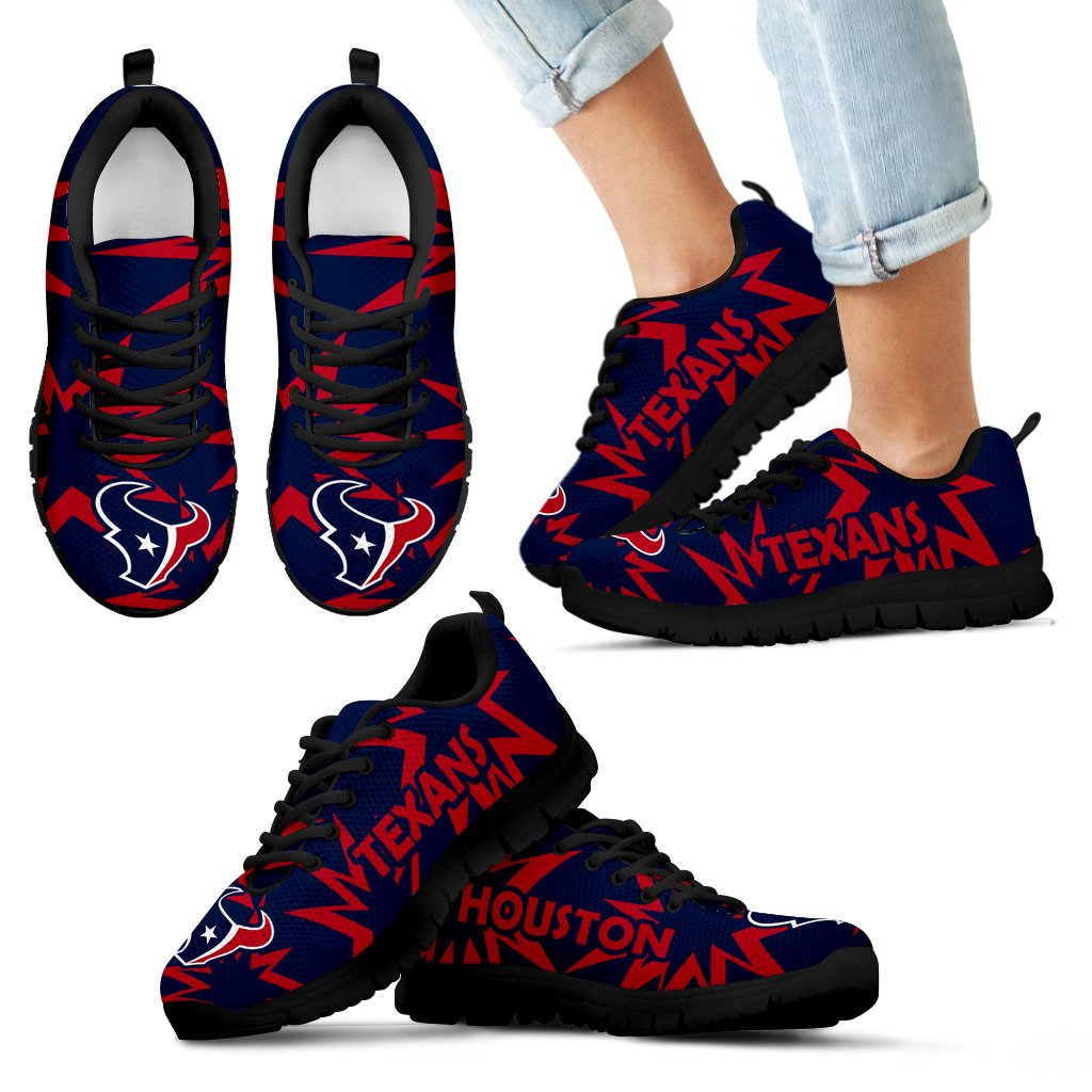Zig Zag Circle Dizzy Excellent Nice Logo Houston Texans Sneakers Zig Zag Circle Dizzy Excellent Nice Logo Houston Texans Sneakers